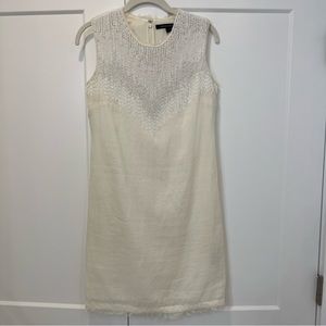 French Connection White Beaded Dress Size 0
